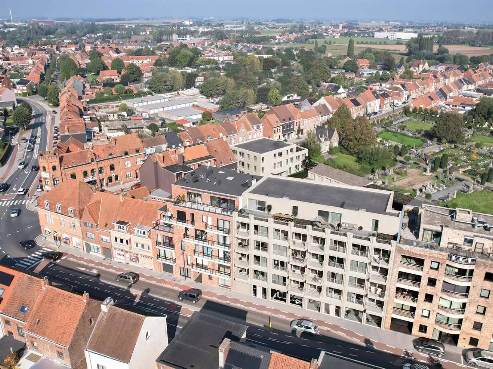 Betaalbare nieuwbouw appartementen in Ieper - Vonk (Overzicht op Meenseweg)